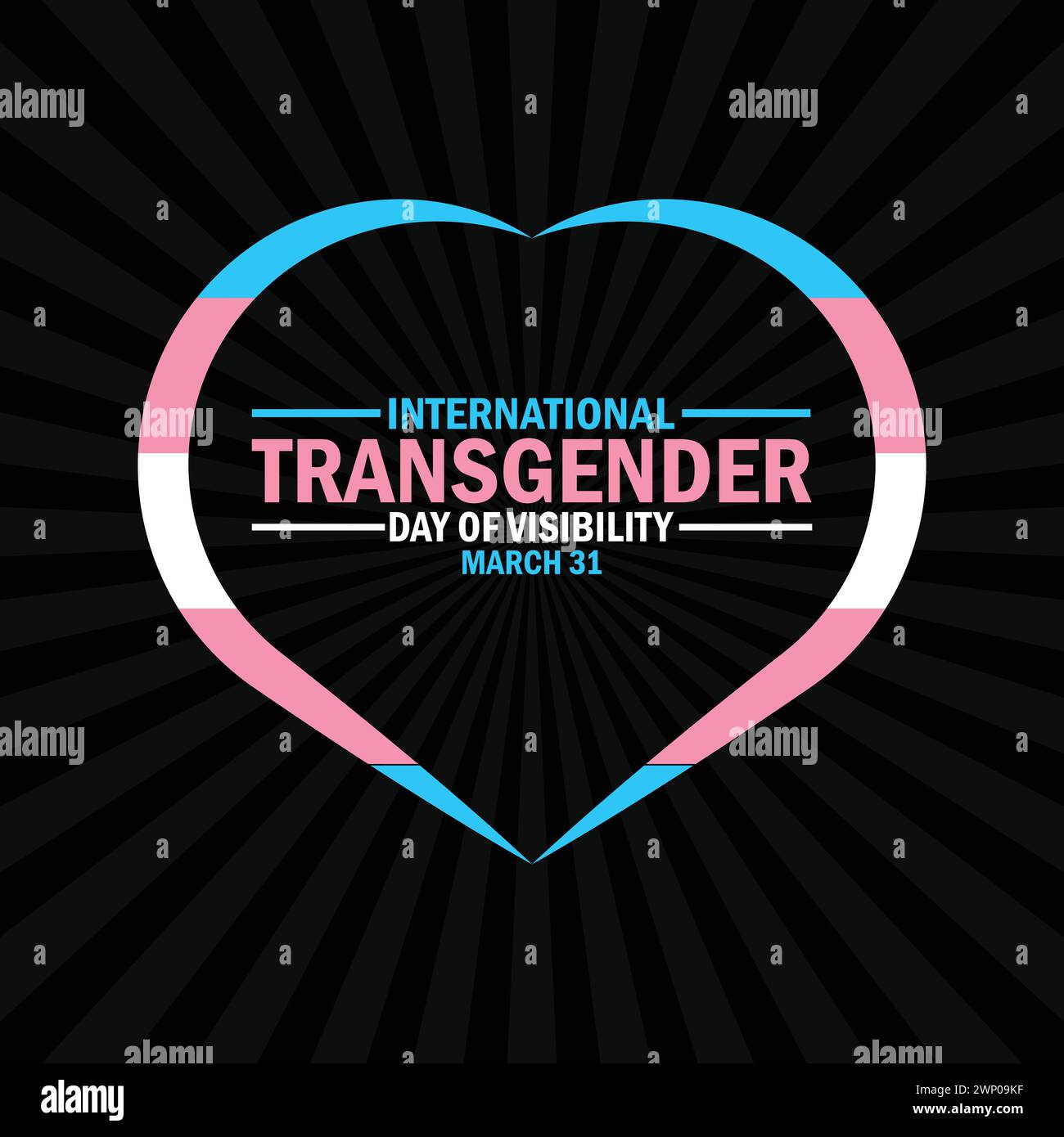 Fondo de pantalla del Día Internacional de la Visibilidad Transgénero con tipografía. Día Internacional de la Visibilidad Transgénero, antecedentes Ilustración del Vector