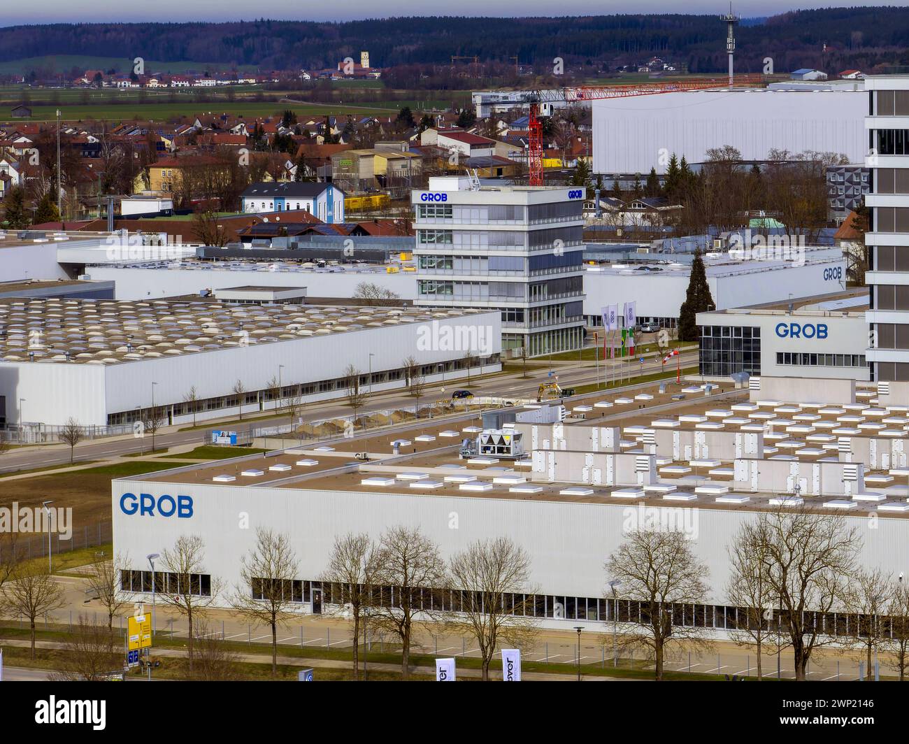 05.03.2024, Mindelheim im Unterallgäu, Luftbilder, Firma GROBWerke mit