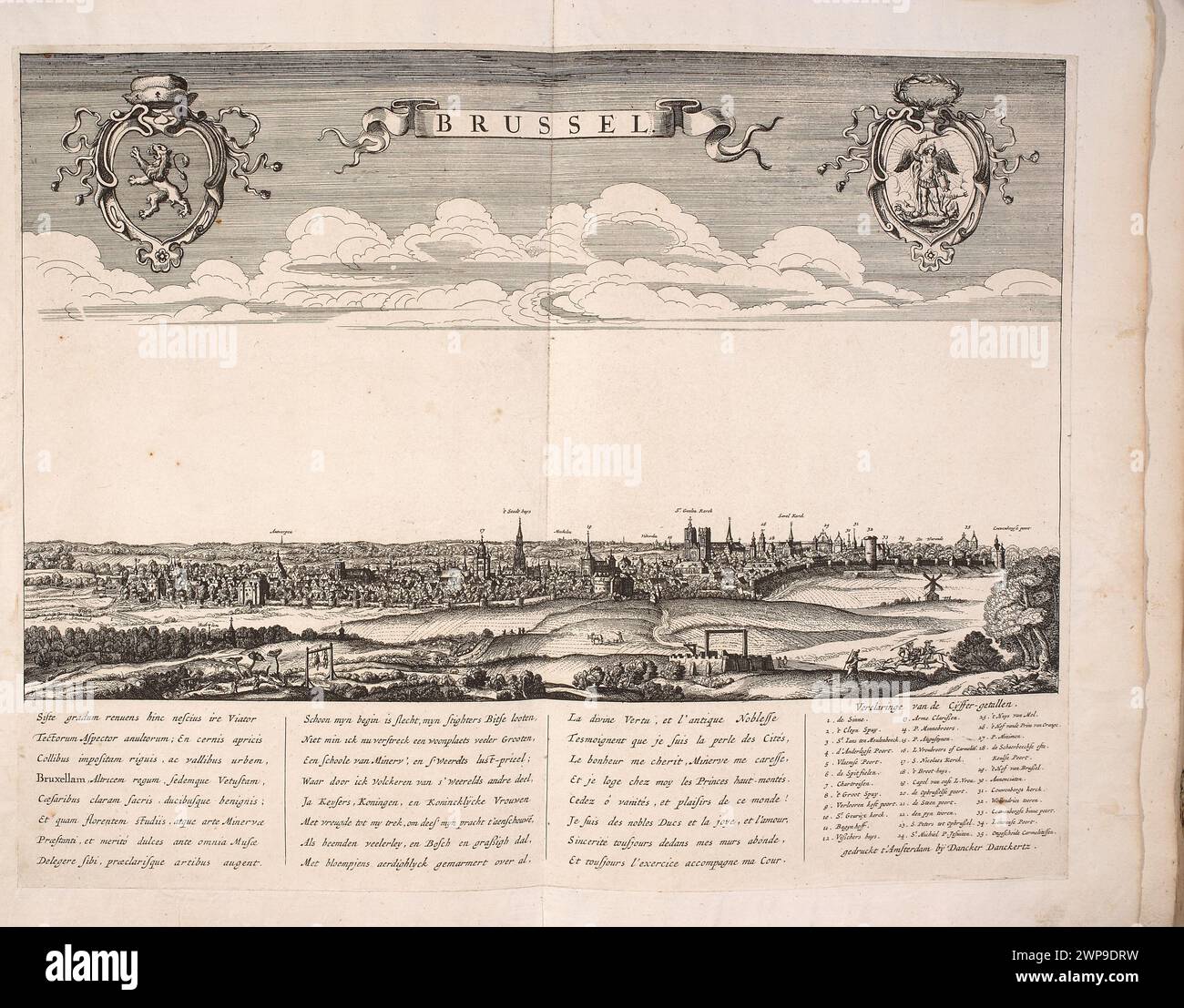 Bruselas: [Panorama de Bruselas en: Bélgica, sive Germania inferior]; Visscher, Nicolaes III (1649-1702); 1642 (1642-00-00-1642-00-00); Bélgica, Bruselas (Bélgica), Flandes, colección de Łohojska - colección, Sociedad de fomento de las bellas artes (Varsovia - 1860-1940) - colección, Tyszkiewicz (Familia), Tyszkiewicz, Konstanty (1806-1868), Tyszkiewicz, Konstanty (1806-1868 ) - colecciones, regalo (procedencia), escudos de armas, escudos de armas de la ciudad, ciudades, panoramas, vistas de la ciudad Foto de stock