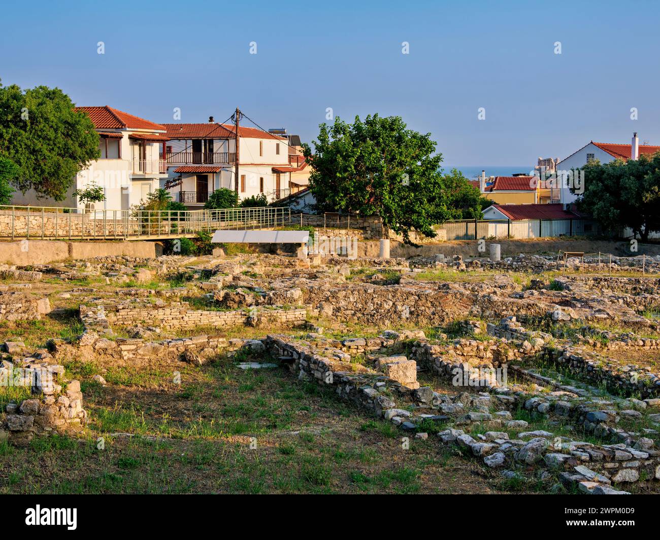 Ruinas de la Ciudad Antigua, Museo Arqueológico, Pitagoreion, Patrimonio de la Humanidad de la UNESCO, Pitagoreio, Isla de Samos, Egeo Norte, Islas Griegas, Grecia Foto de stock