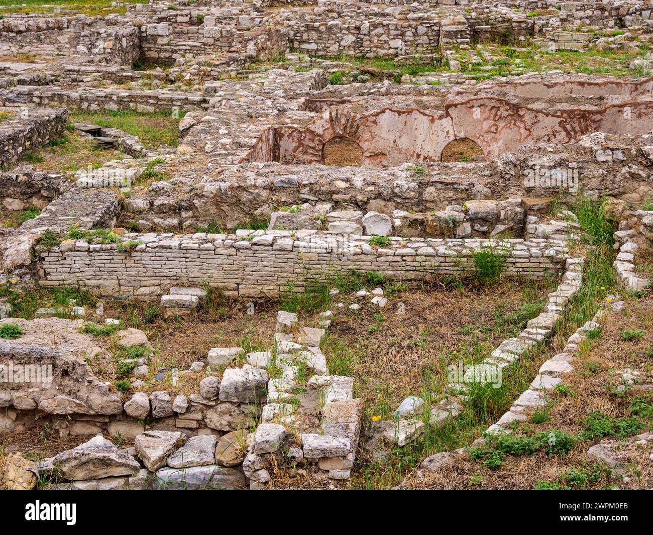 Ruinas de la Ciudad Antigua, Museo Arqueológico, Pitagoreion, Patrimonio de la Humanidad de la UNESCO, Pitagoreio, Isla de Samos, Egeo Norte, Islas Griegas, Grecia Foto de stock