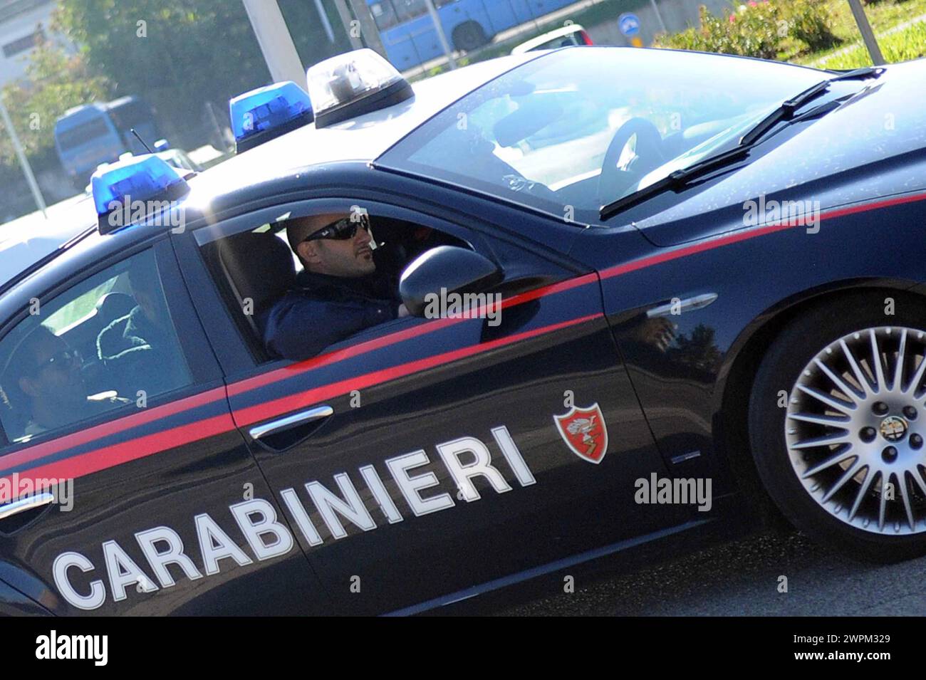 Carabinieri, arma dei carabinieri posto di blocco Foto de stock