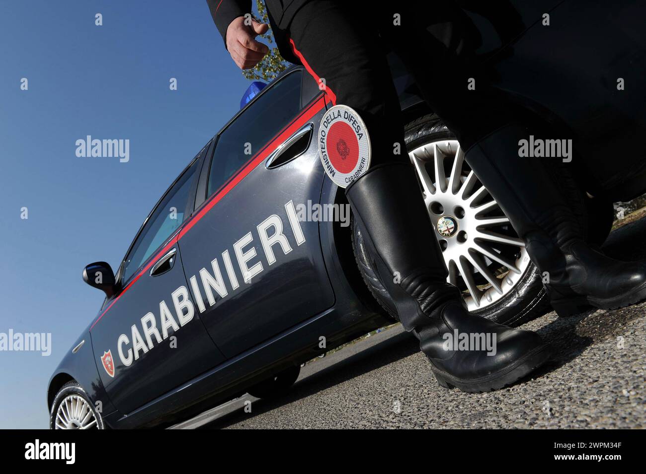 Carabinieri, arma dei carabinieri posto di blocco Foto de stock