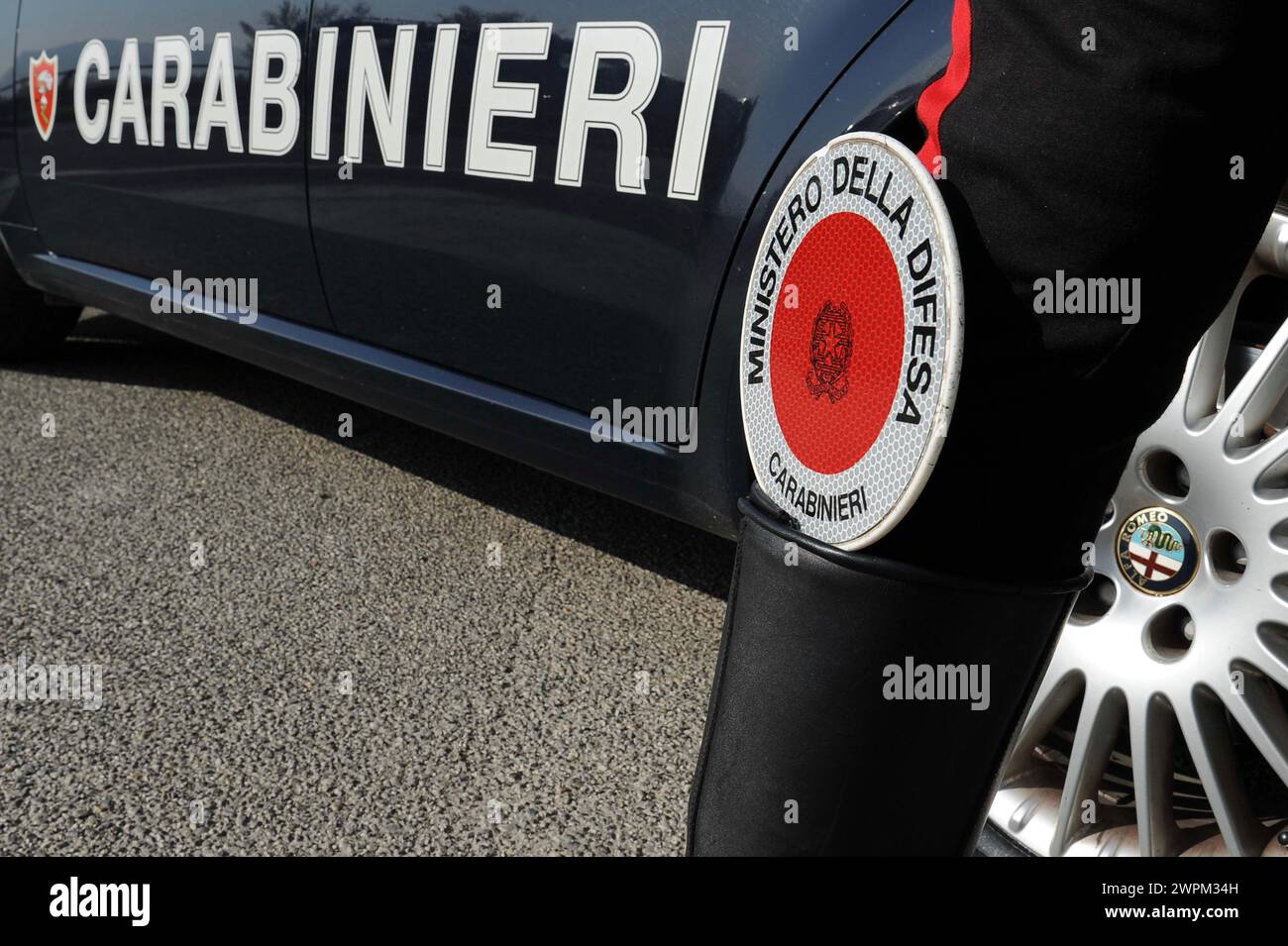 Carabinieri, arma dei carabinieri posto di blocco Foto de stock