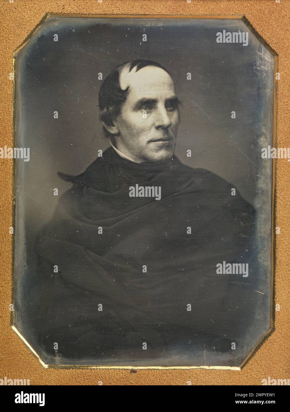 Retrato del artista estadounidense Thomas Cole (1841-1848), fundador de la Escuela de Arte del Río Hudson, daguerrotipo por Mathew B. Brady ca 1845 Foto de stock