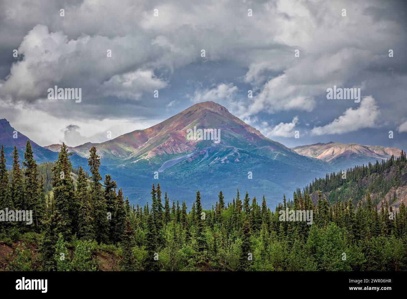 Impresionante montaña colorida en el Parque Nacional Denali, Alaska, Estados Unidos Foto de stock