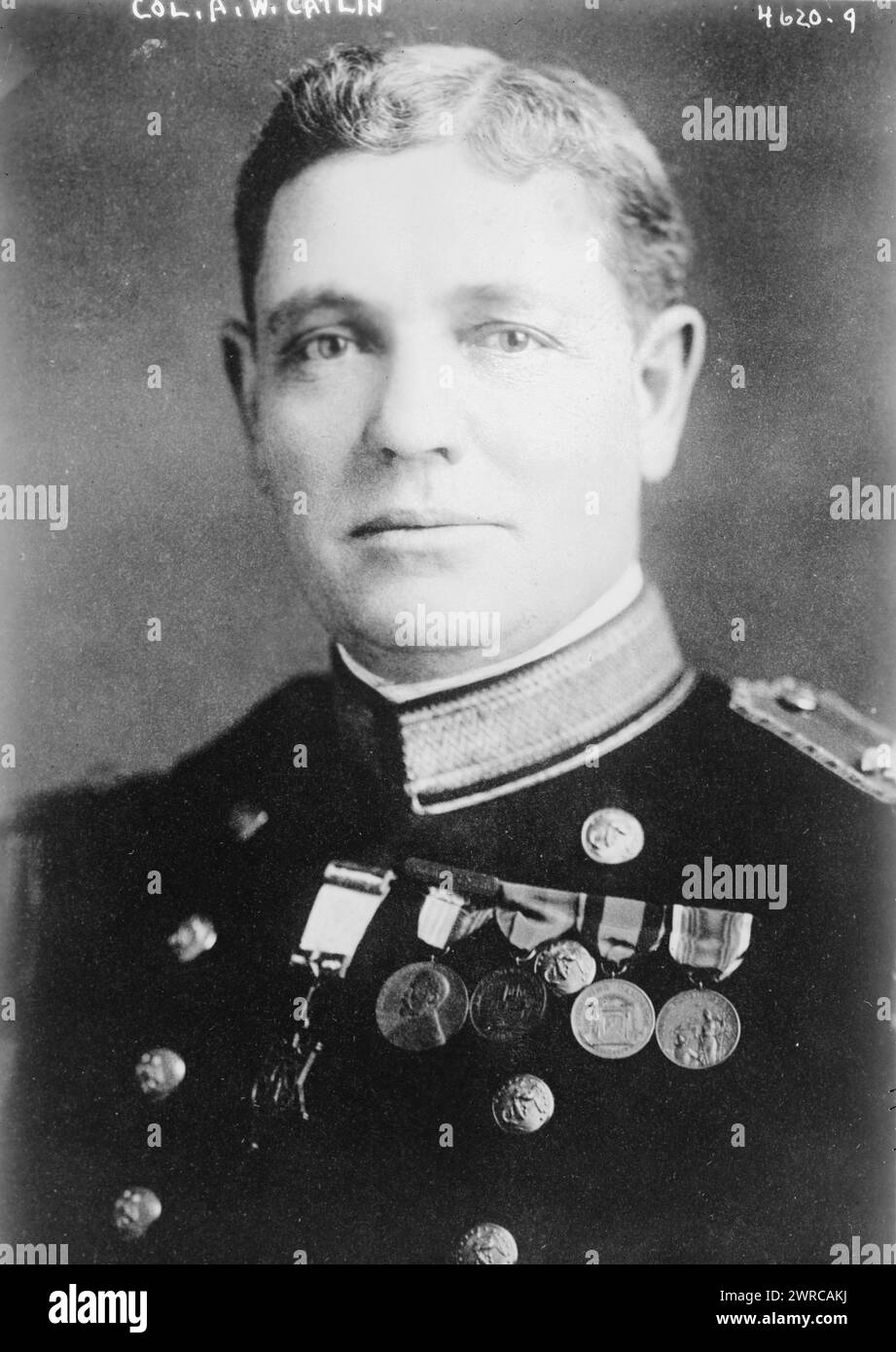 El coronel A.W. Catlin, fotografía muestra al general de brigada Albertus Wright Catlin (1868-1933) que sirvió en el Cuerpo de Marines de los Estados Unidos., 17 de junio de 1918, negativos de vidrio, 1 negativo: Vidrio Foto de stock