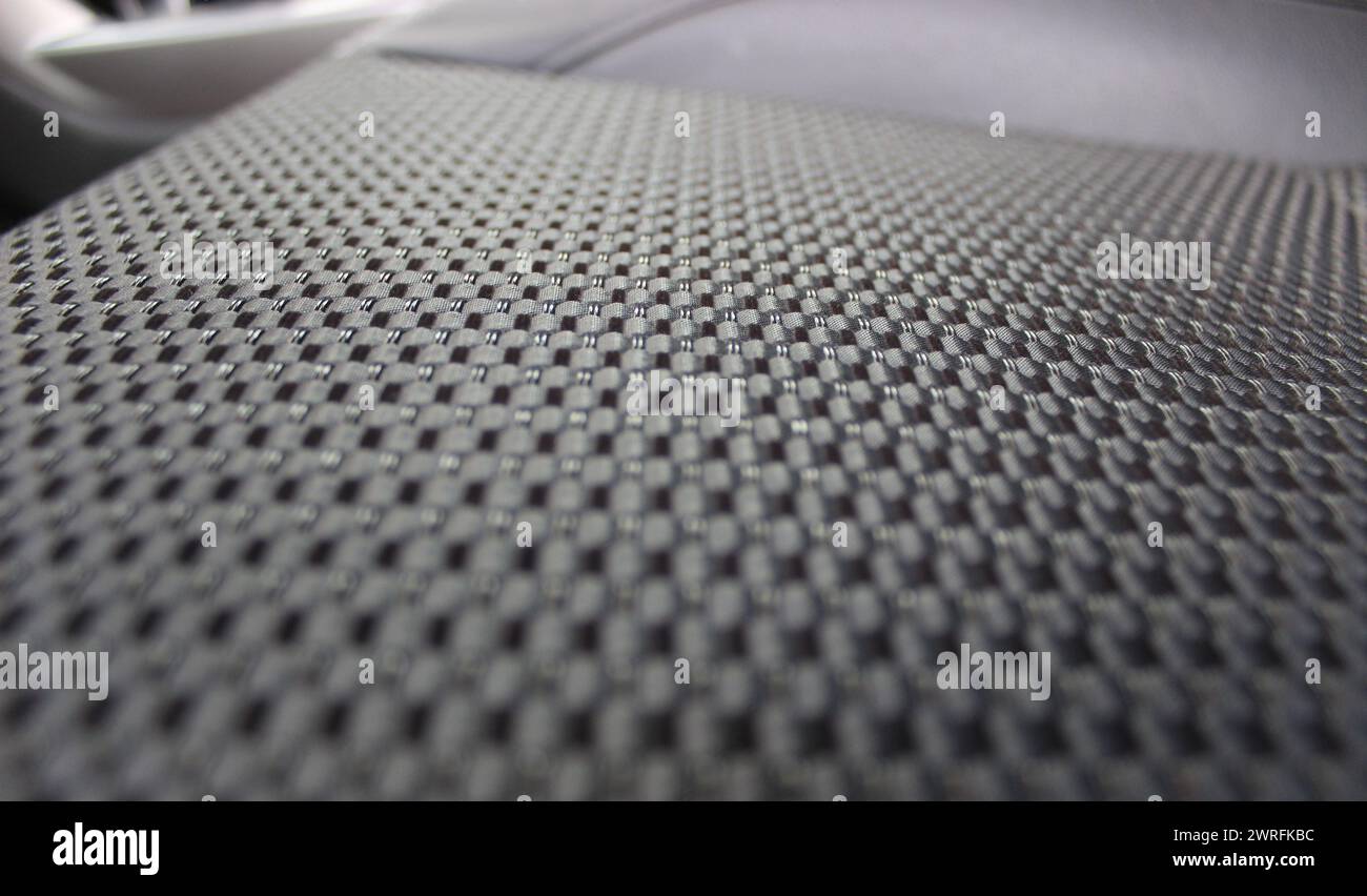 Diseño de tejido de cinta de tapicería de asiento de coche Closeup Angle View Foto de stock