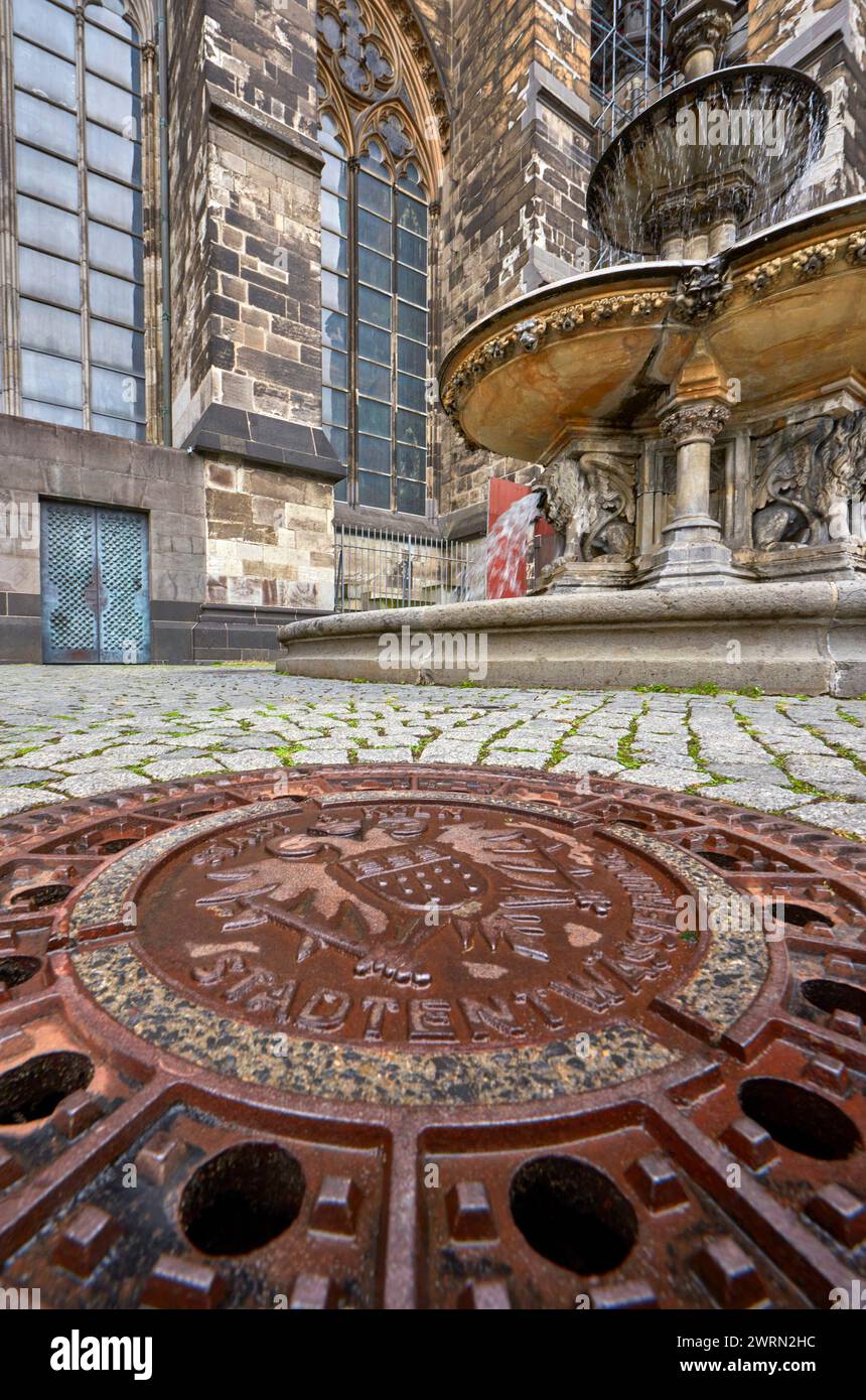 Vista de la catedral de la ciudad en Colonia, Alemania Foto de stock
