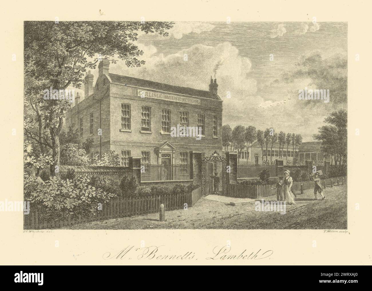 Sr. Bennett, Lambeth. Carlisle House Boarding School, Carlisle Lane 1827 Foto de stock