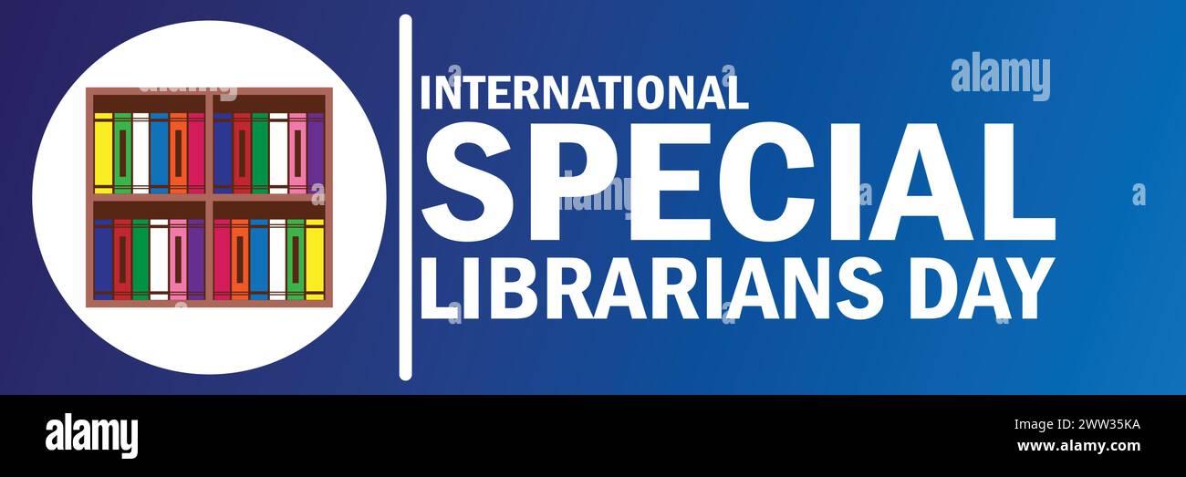 Día Internacional Especial de los Bibliotecarios. Conveniente para la tarjeta de felicitación, cartel y banner. Ilustración del Vector
