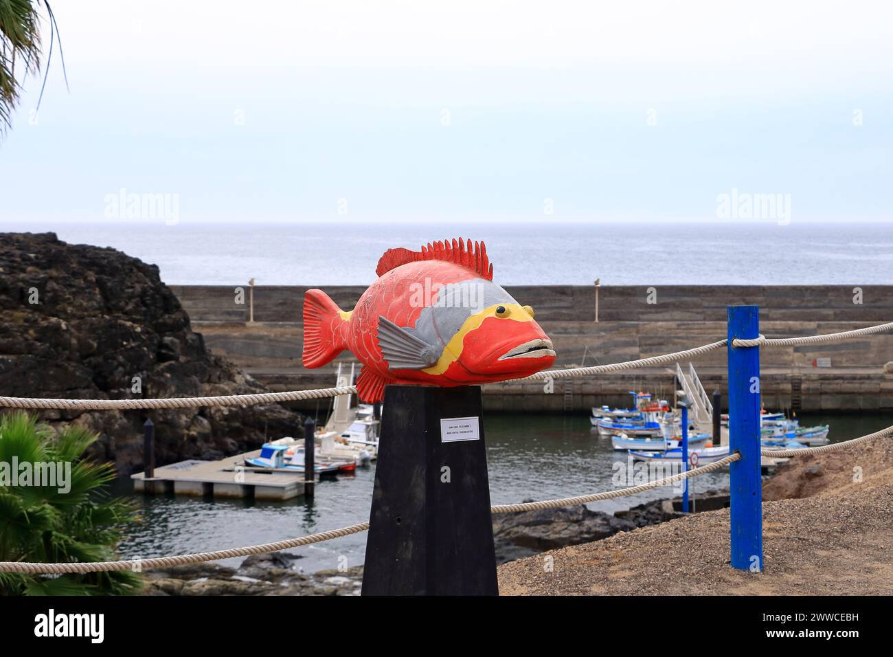 El Cotillo en Fuerteventura, Islas Canarias, España - 21 de noviembre de 2023: Pequeño pueblo en el océano atlántico en un día nublado Foto de stock