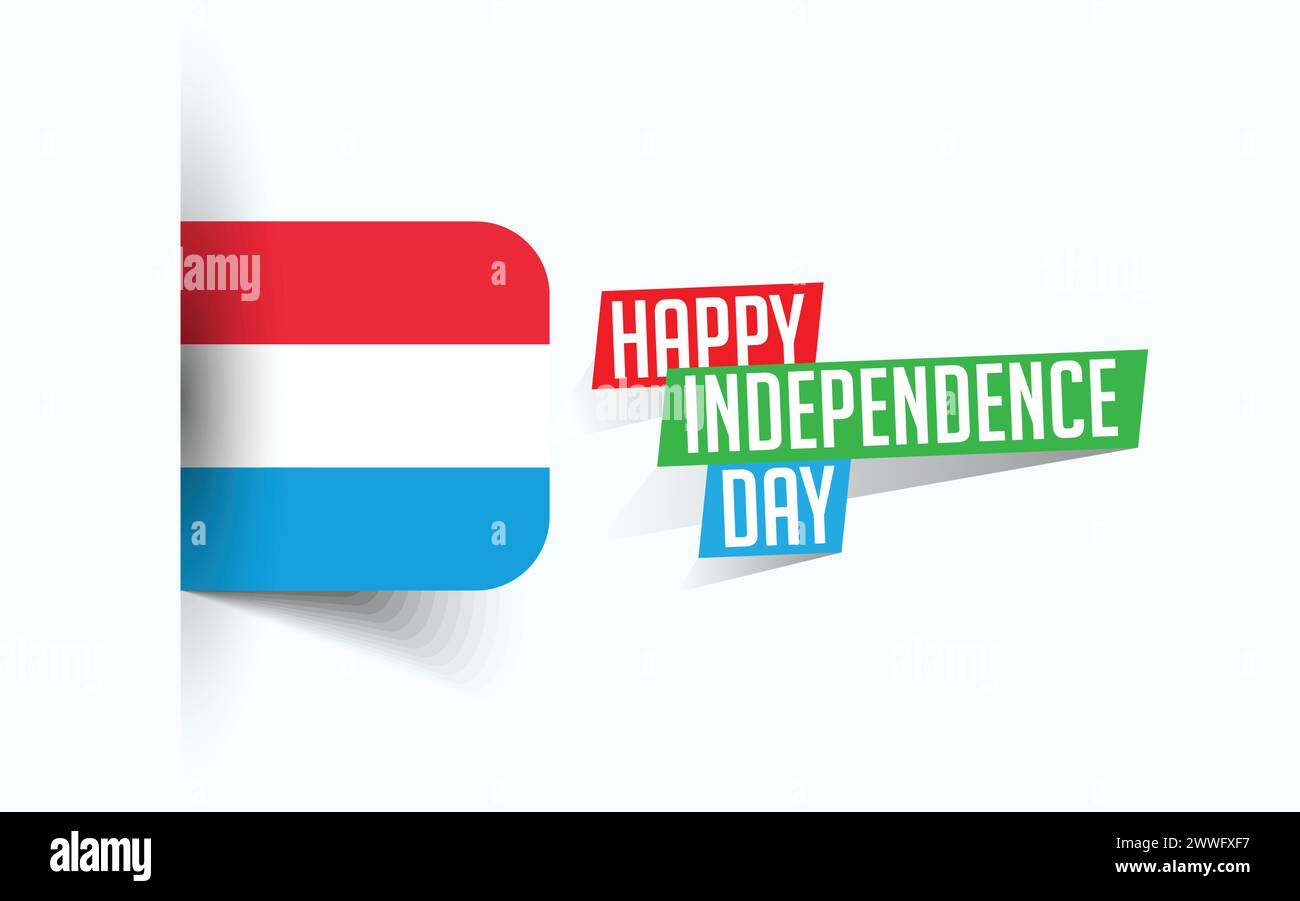 Feliz día de la independencia de Luxemburgo ilustración vectorial, cartel del día nacional, diseño de plantilla de saludo, archivo de fuente EPS Ilustración del Vector