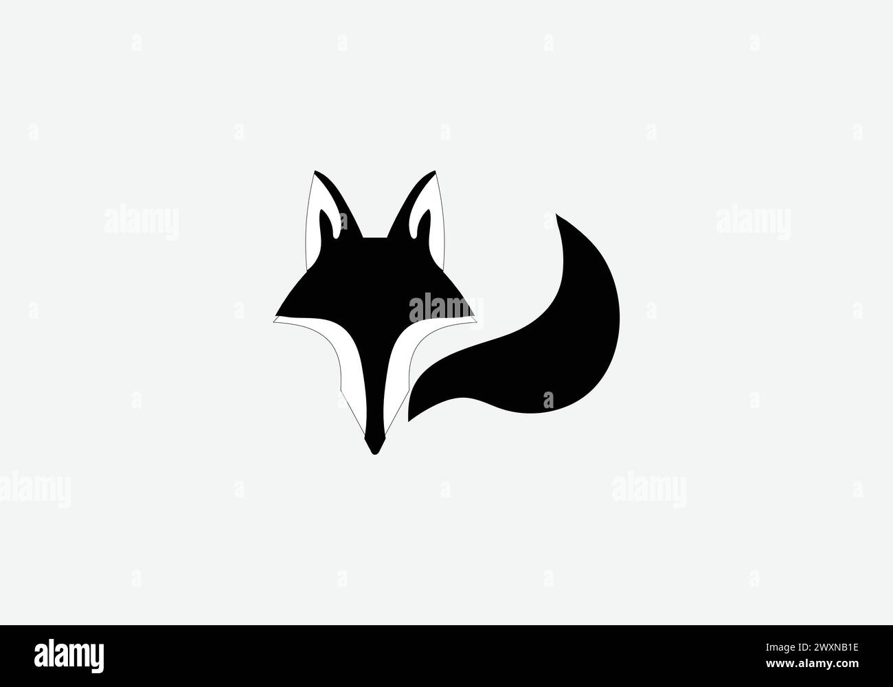 Increíble Cruz Fox minimalista icono ilustración de diseño Ilustración del Vector