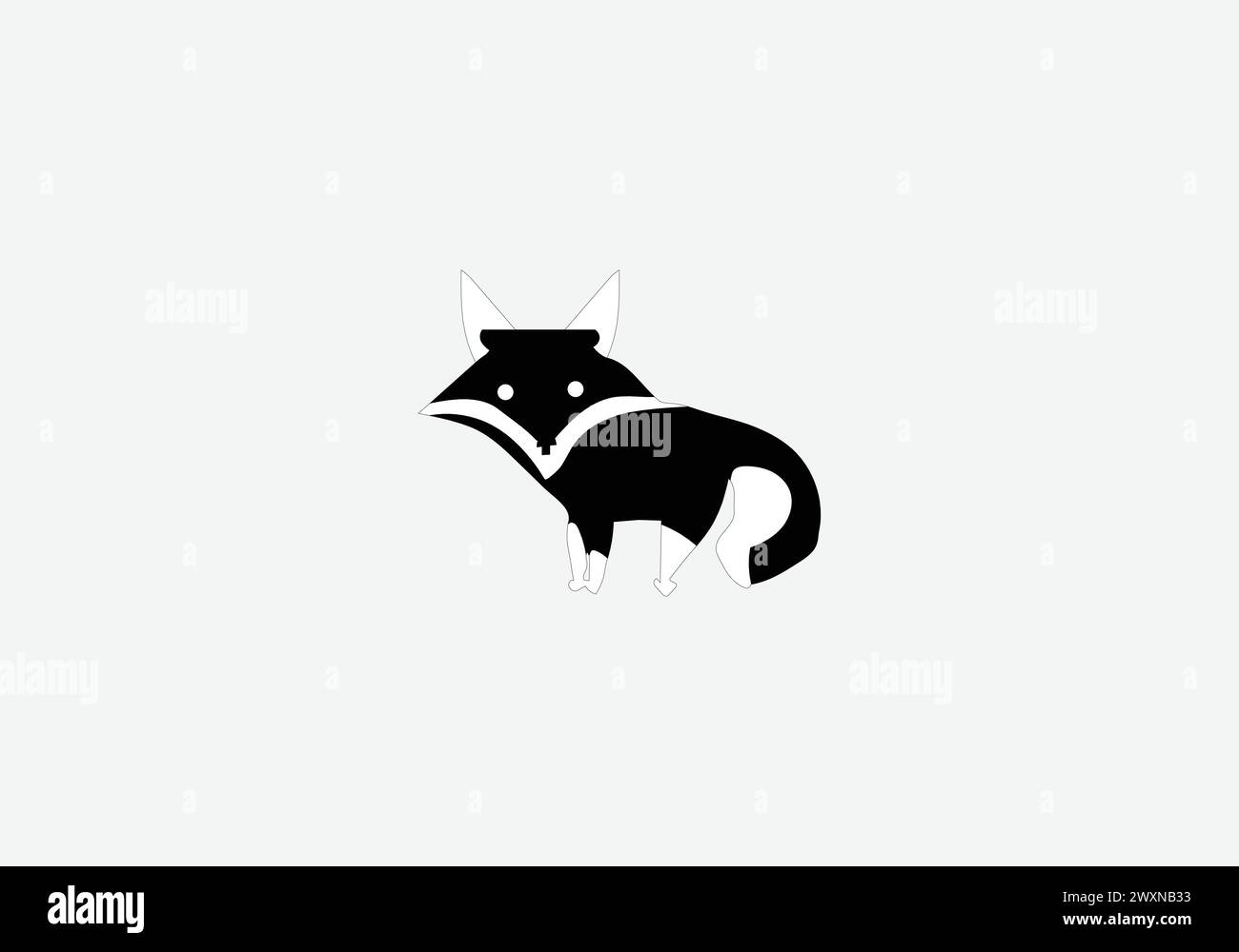 Increíble Cruz Fox minimalista icono ilustración de diseño Ilustración del Vector