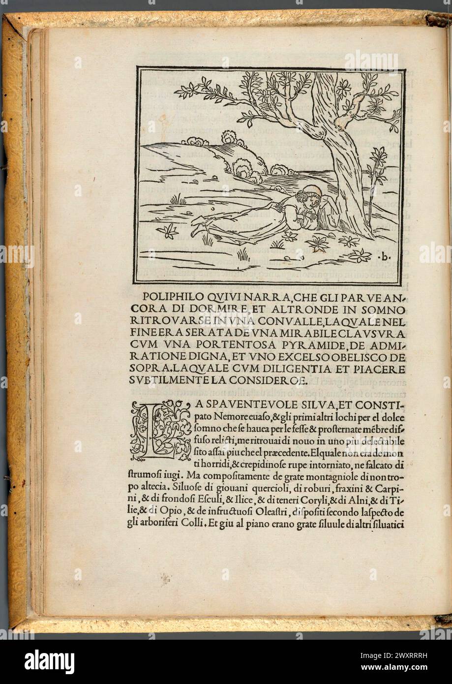 Ilustración del libro Hypnerotomachia Poliphili de Francesco Colonna 1499 Foto de stock