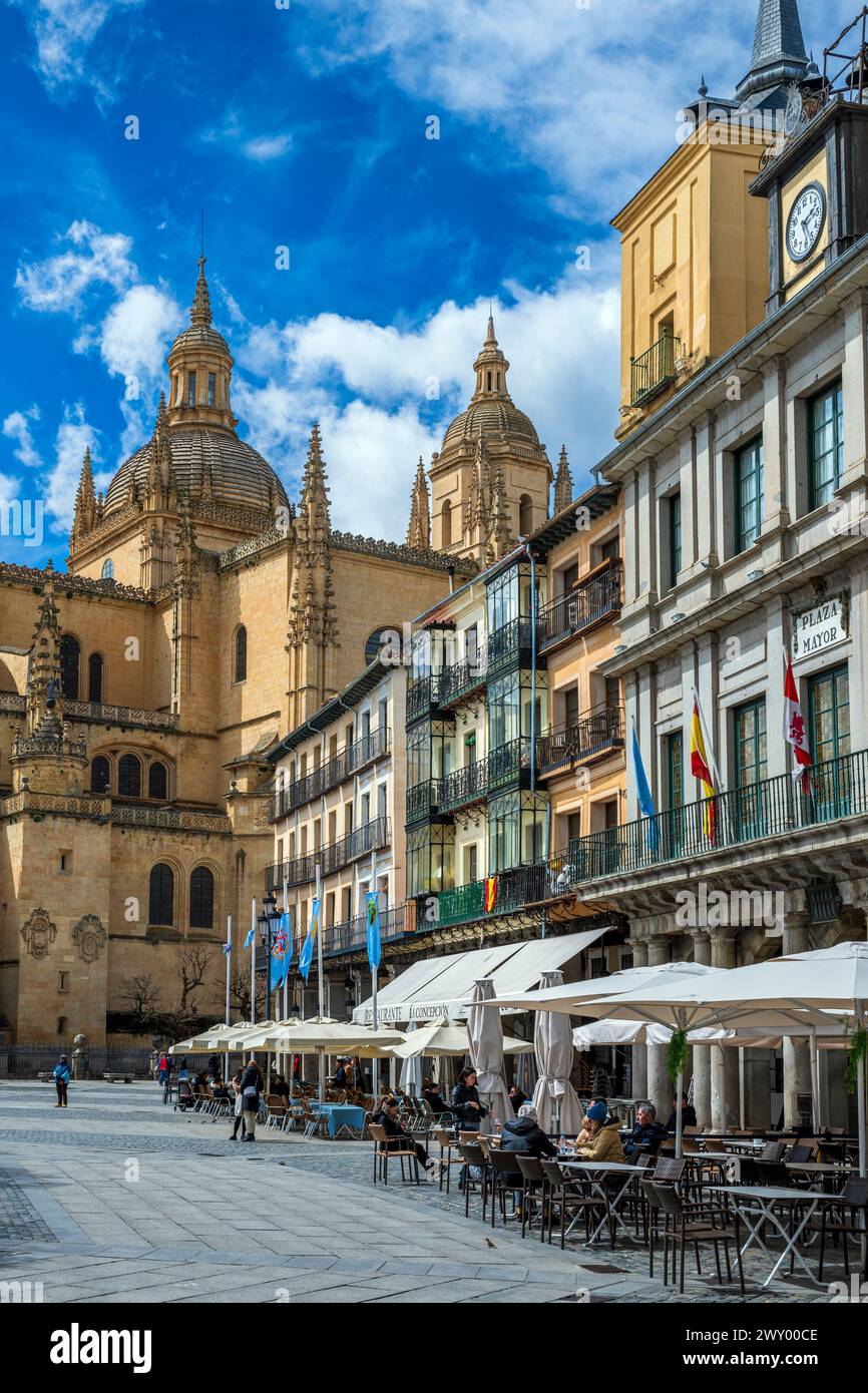 Plaza mayor, Segovia, Castilla y León, España Foto de stock