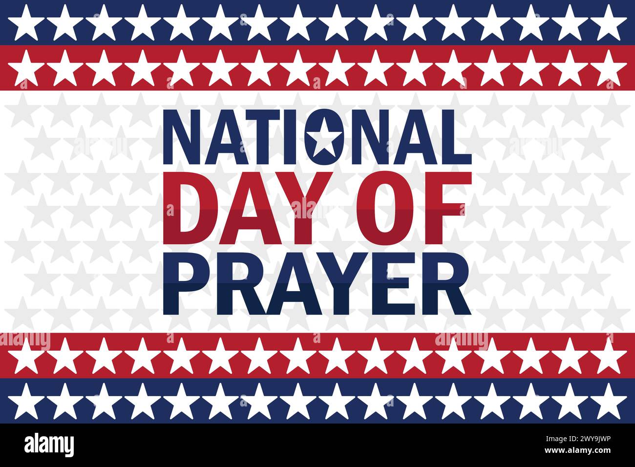 Fondo de pantalla del Día Nacional de Oración con formas y tipografía. Día Nacional de Oración, antecedentes Ilustración del Vector