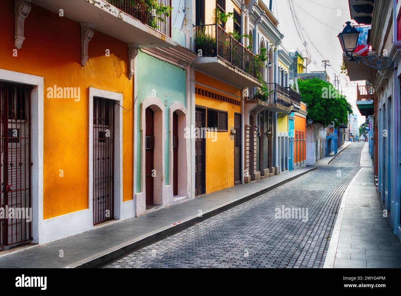 Calle Del Sol, Viejo San Juan, Puerto Rico Foto de stock