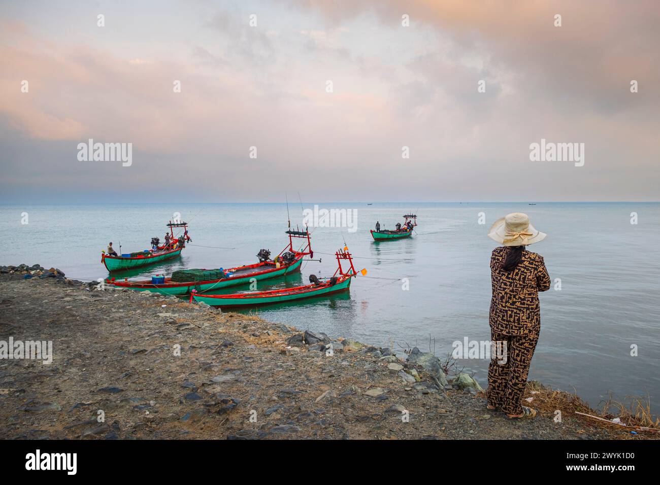 Camboya, provincia de Kep, balneario de Kep, el mercado de cangrejo Foto de stock