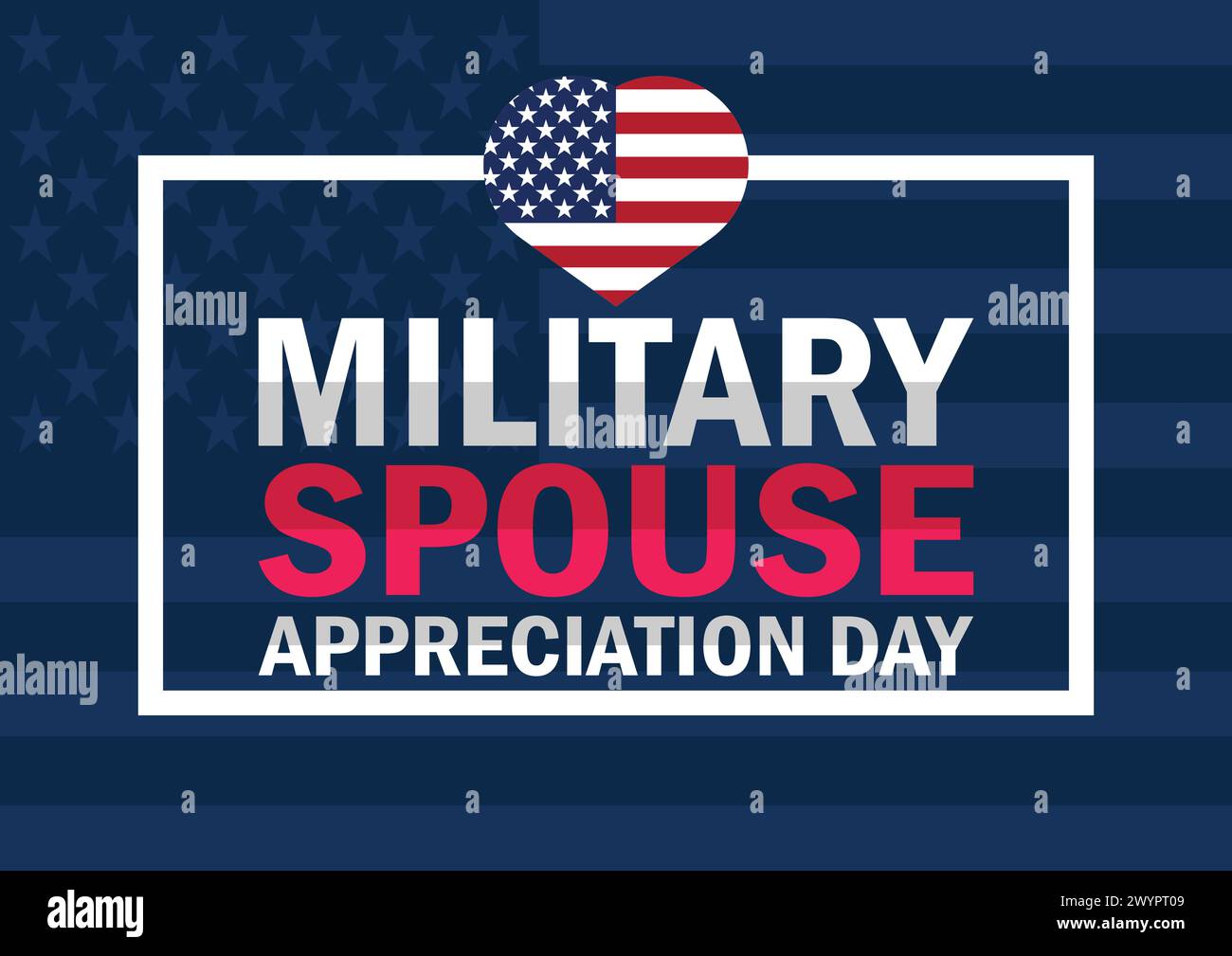 Fondo de pantalla del día de apreciación del cónyuge militar con tipografía. Día de apreciación del cónyuge militar, fondo Ilustración del Vector