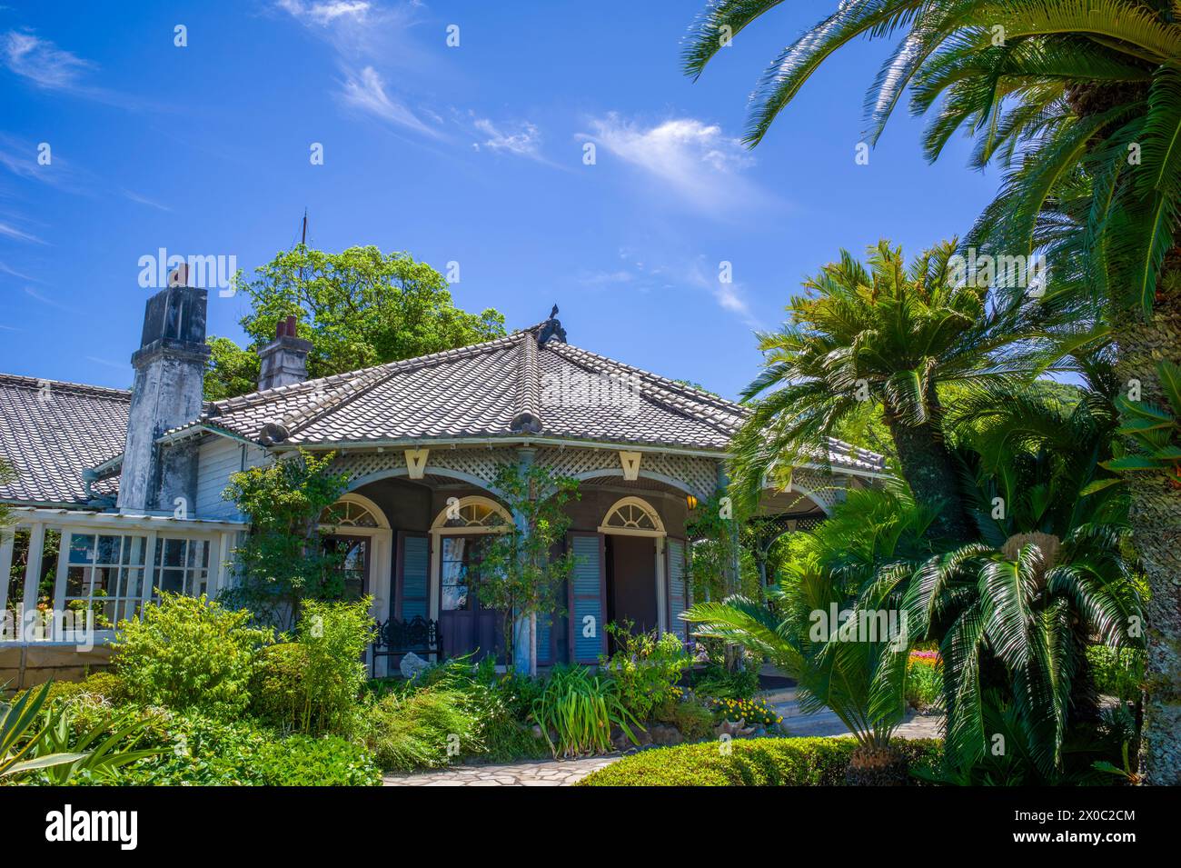 Hogar de Thomas Blake Glover, Glover Garden, Nagasaki, Japón. El edificio occidental más antiguo de Japón. Foto de stock