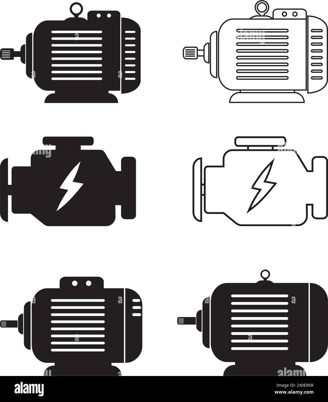 Icono de motor eléctrico vector ilustración diseño de logotipo. Ilustración del Vector