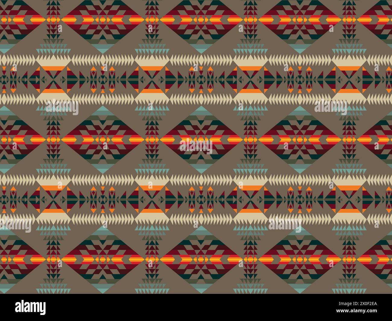 Multicolor Navajo patrón sin fisuras. Patrón geométrico tribal nativo americano tradicional del suroeste. Ilustración del Vector