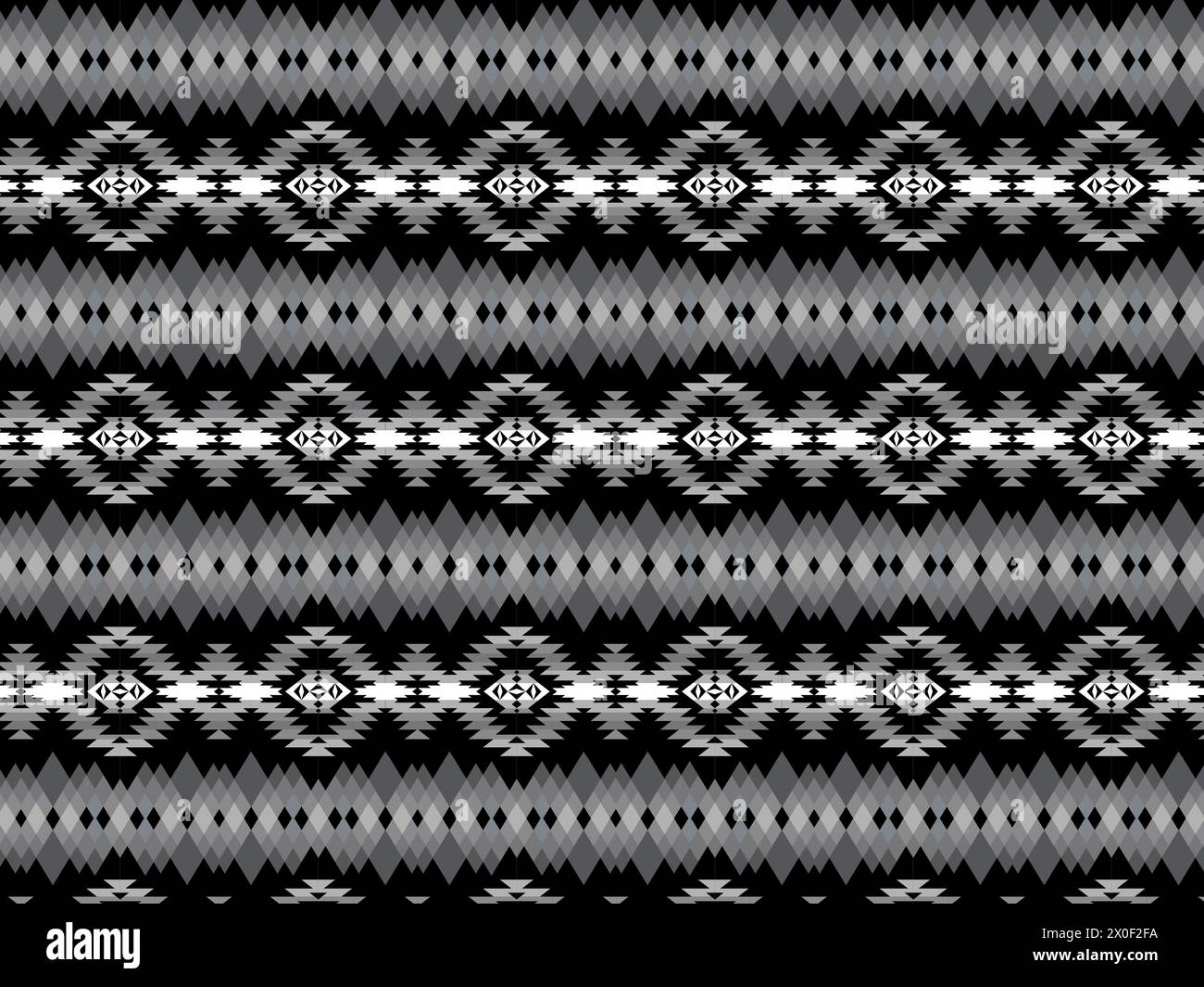 Negro Navajo patrón sin fisuras. Patrón geométrico tribal nativo americano tradicional del suroeste. Ilustración del Vector