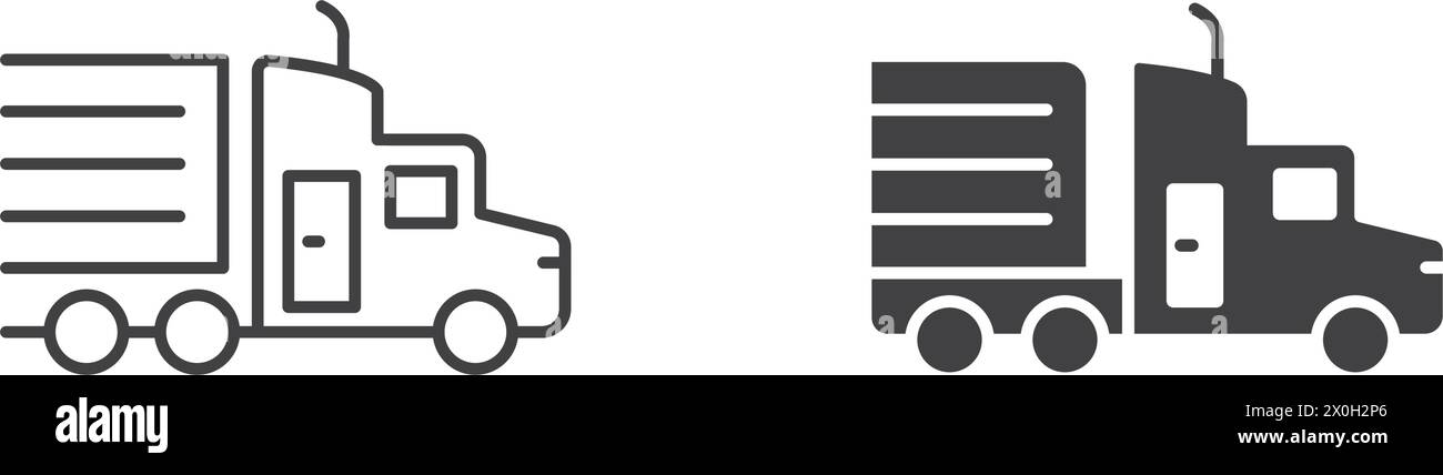 Icono de camión en estilo plano. Ilustración vectorial de carga sobre fondo aislado. Entrega signo concepto de negocio. Ilustración del Vector