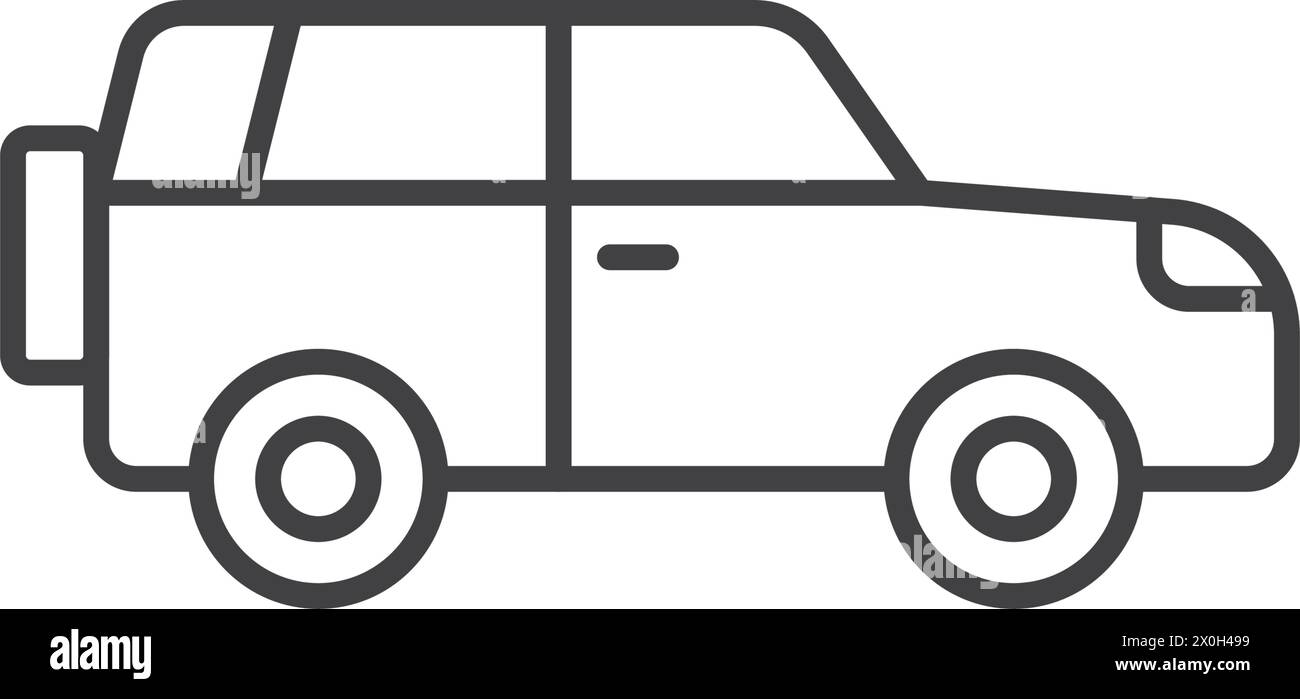 Icono de coche SUV en estilo plano. Ilustración vectorial de automóvil sobre fondo aislado. Concepto de negocio de signo de transporte. Ilustración del Vector