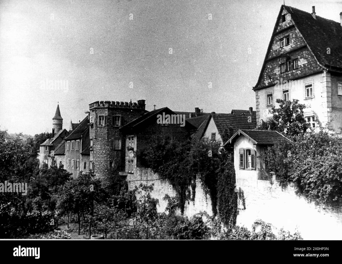 Jardines en la muralla de la ciudad 1930 [traducción automática] Foto de stock