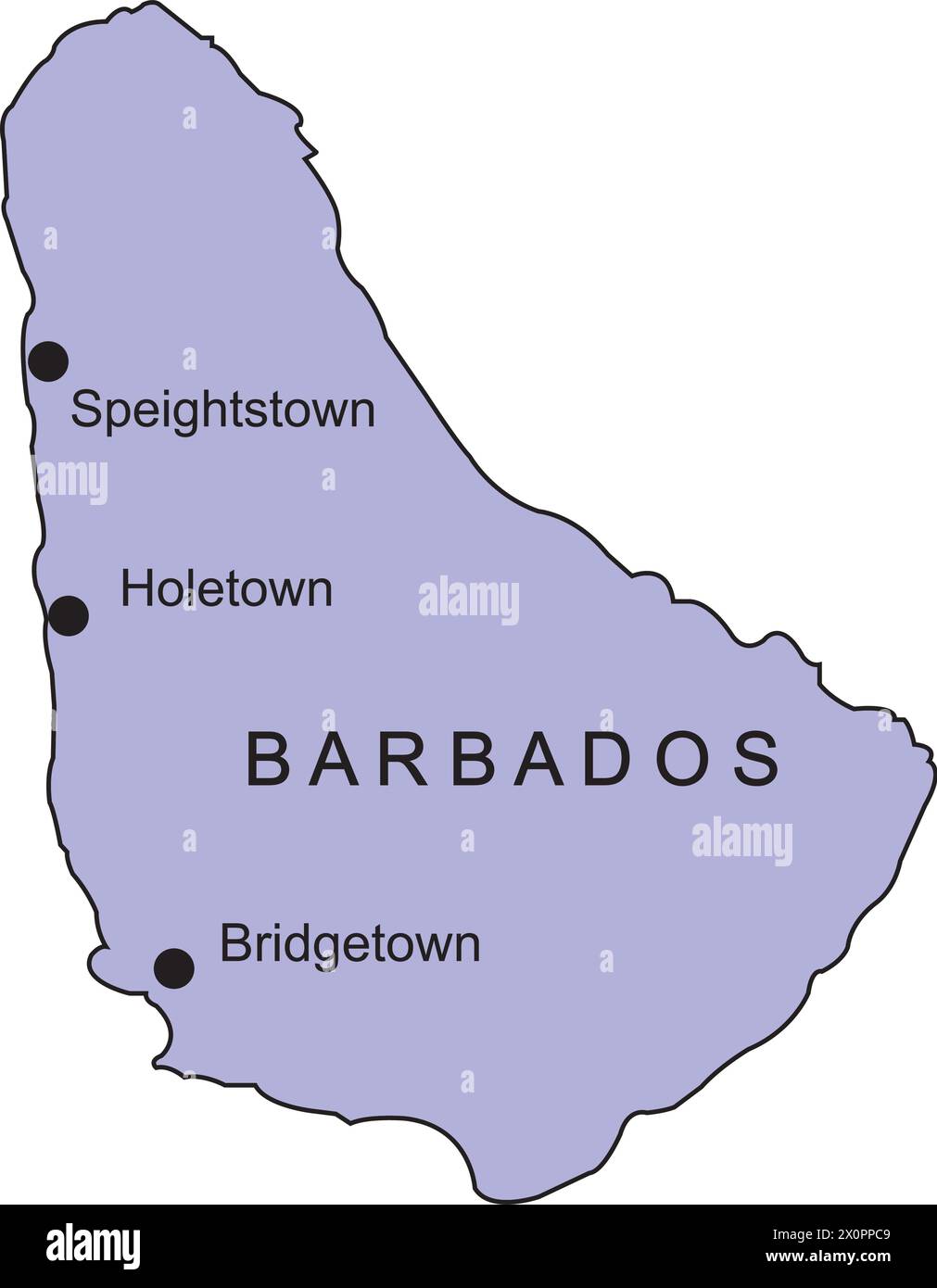 Mapa de Barbados ilustración vectorial diseño simple Ilustración del Vector
