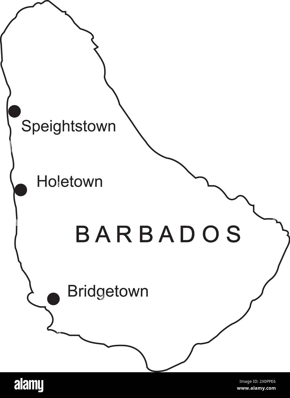Mapa de Barbados ilustración vectorial diseño simple Ilustración del Vector
