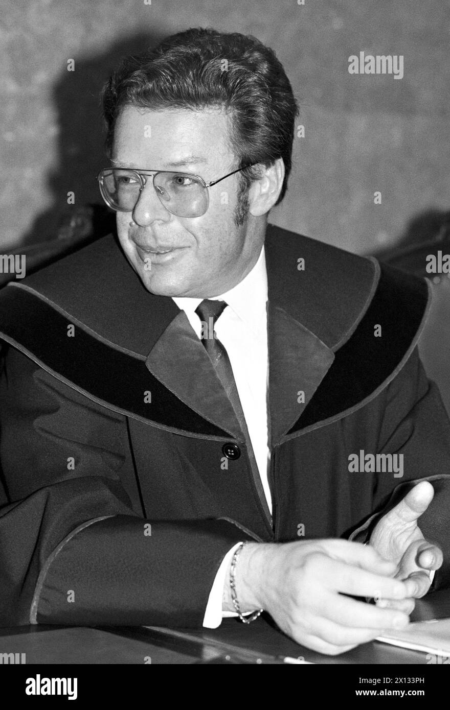 Viena el 31 de enero de 1989: Nueva ronda de los procedimientos del Bundeslaender en el tribunal de Viena. Oin la foto: Fiscal Dr. Friedrich Matousek. - 19890131 PD0017 - Rechteinfo: Derechos Gestionados (RM) Foto de stock