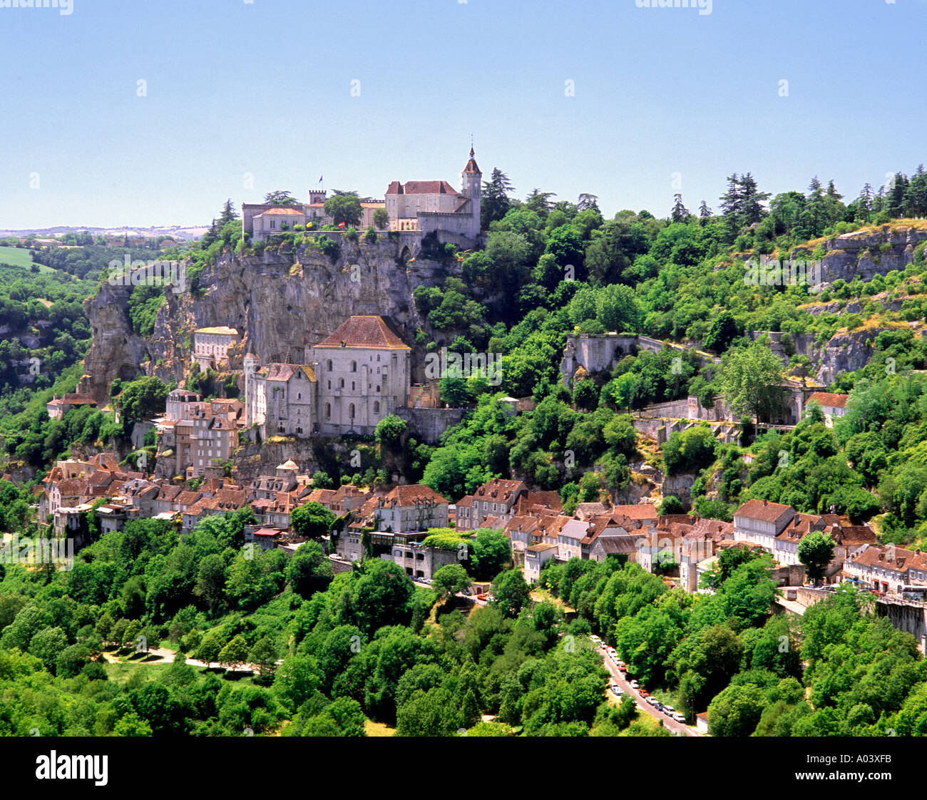 Rocamadour village en Dordogne, Francia. Esta imagen estaba anteriormente disponible como una imagen650AA. Foto de stock