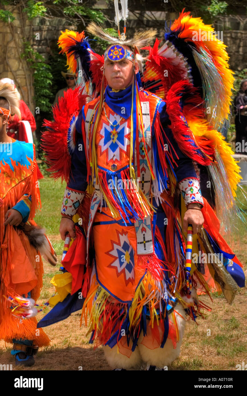 Danzas ceremoniales indios en un festival en Texas Fotografía de stock
