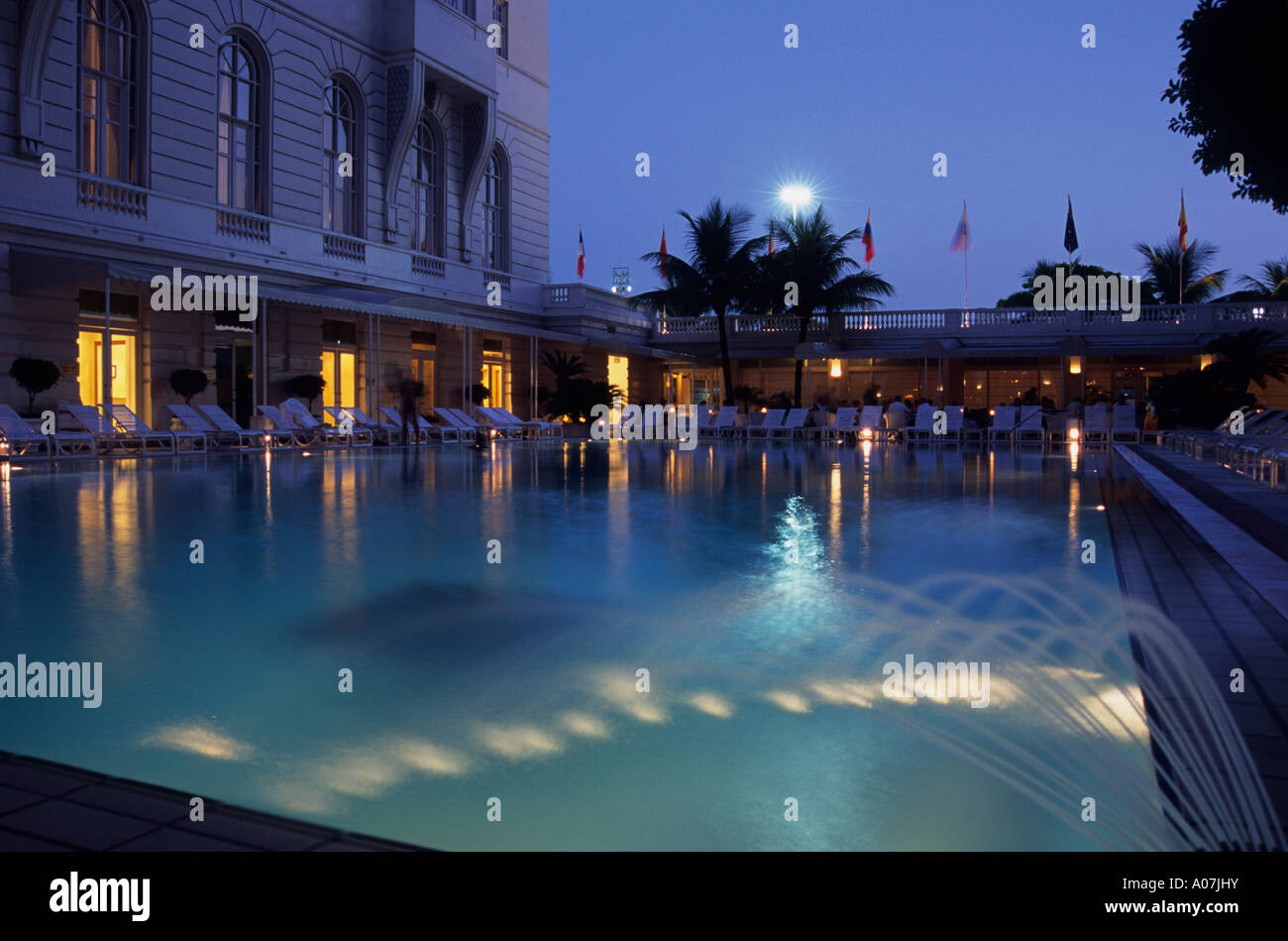 La piscina del Hotel Copacabana Palace, Río de Janeiro, Brasil. Foto de stock