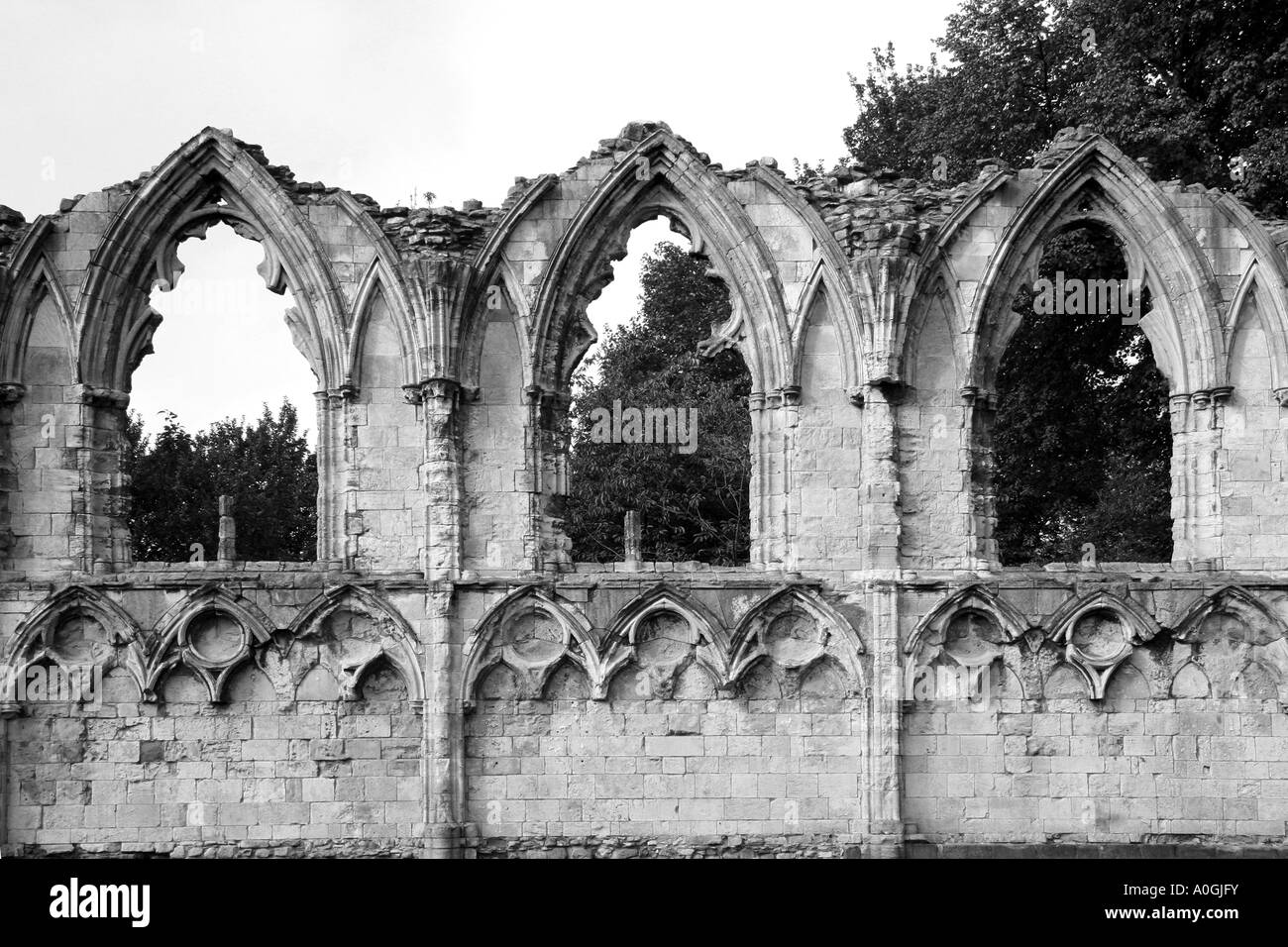 La Abadía de Santa María Museo Jardines York York Foto de stock