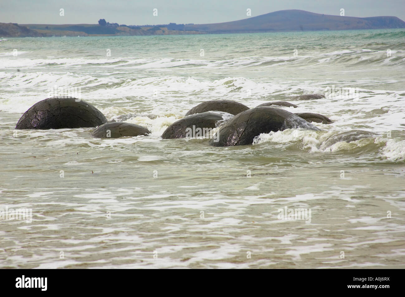 Moeraki Boulders en Nueva Zelanda Foto de stock