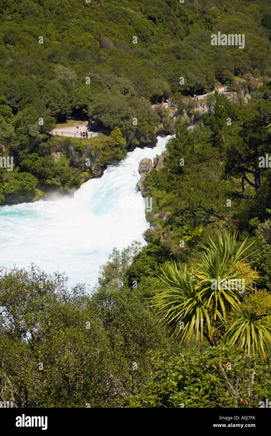 Cataratas Huka Río Waikato en Nueva Zelanda Foto de stock