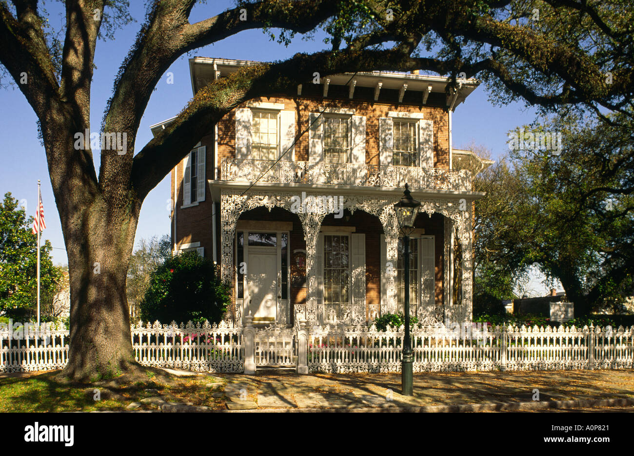 La Richards DAR Casa circa 1860 en la ciudad de Mobile, Alabama, Estados Unidos. Ahora un museo dirigida por las Hijas de la Revolución Americana Foto de stock