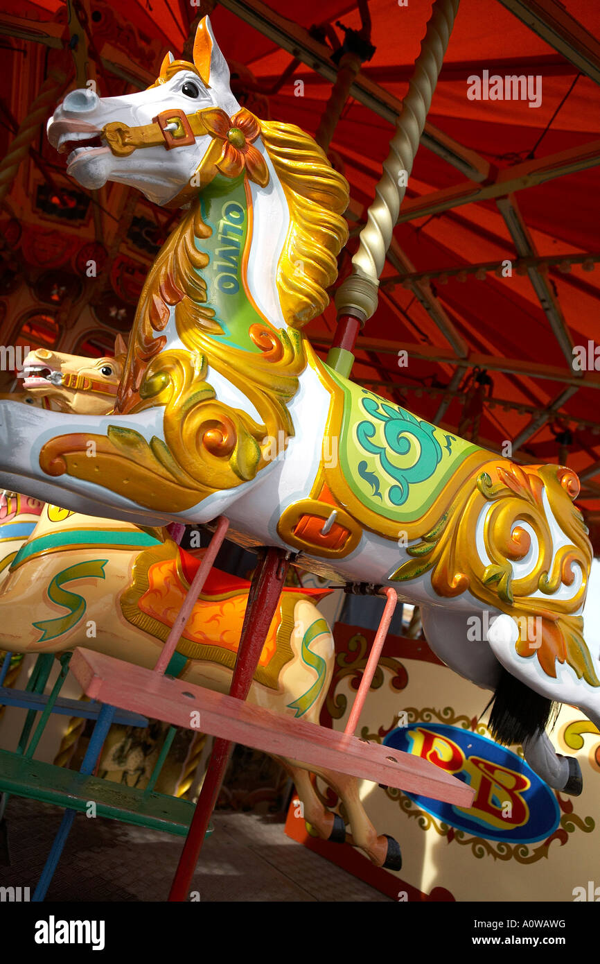 VINTAGE feriantes o carnaval caballo de madera Foto de stock