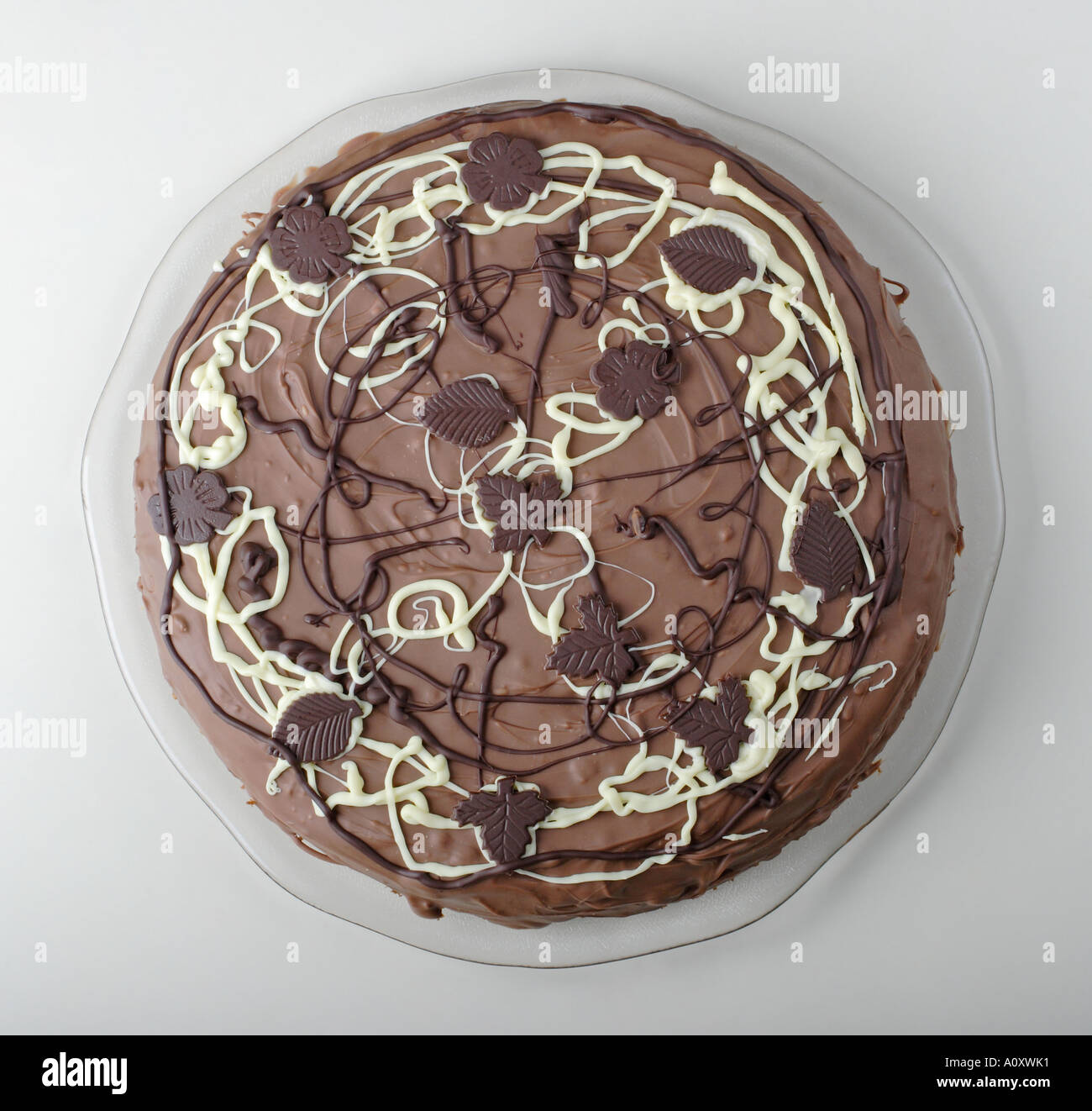 Tarta de chocolate caseras - vista superior Foto de stock