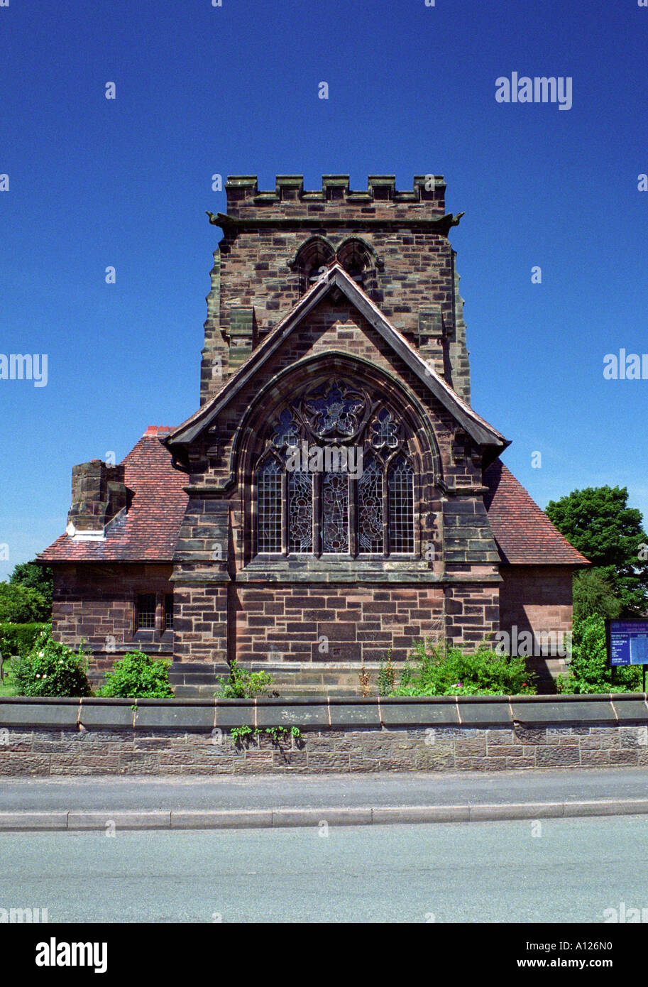 La iglesia parroquial de Santa Cruz, Appleton Thorn, Warrington, Inglaterra Foto de stock