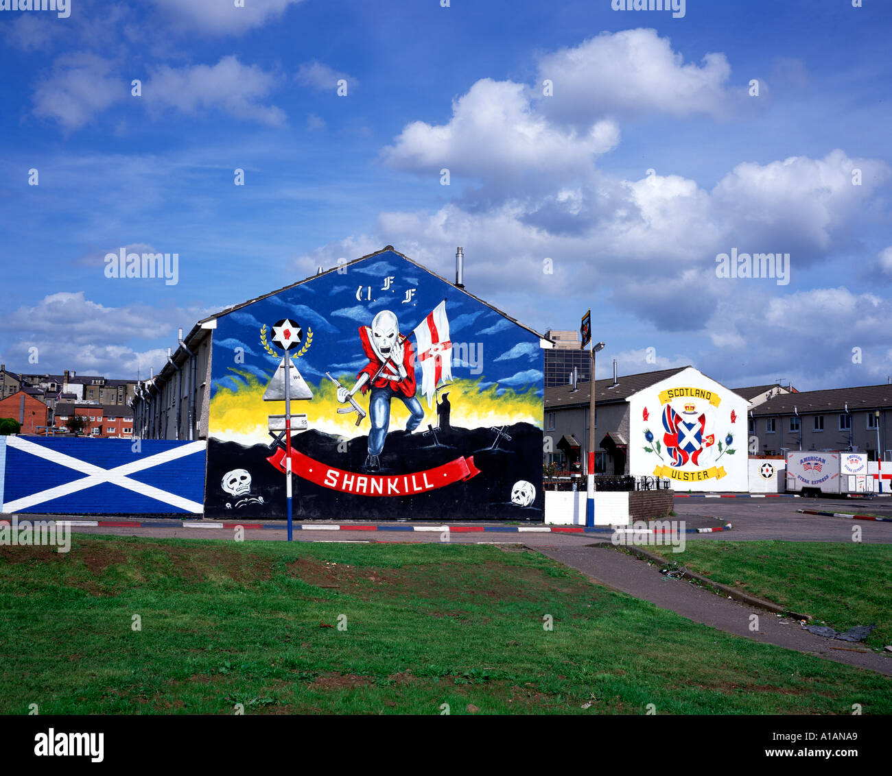 Mural lealista en Belfast Irlanda del Norte Foto de stock