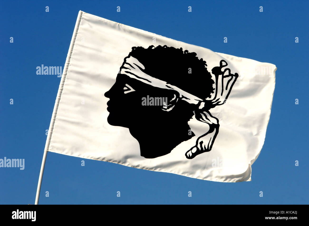 La bandera de la isla de Córcega, Francia, Córcega Foto de stock