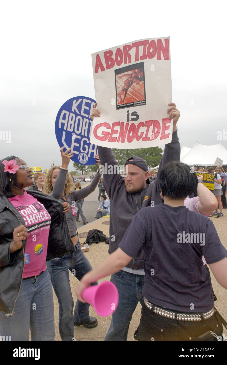 Pro elección partidarios tomar parte en la Marcha por la vida de la mujer en el Mall de Washington. Foto de stock