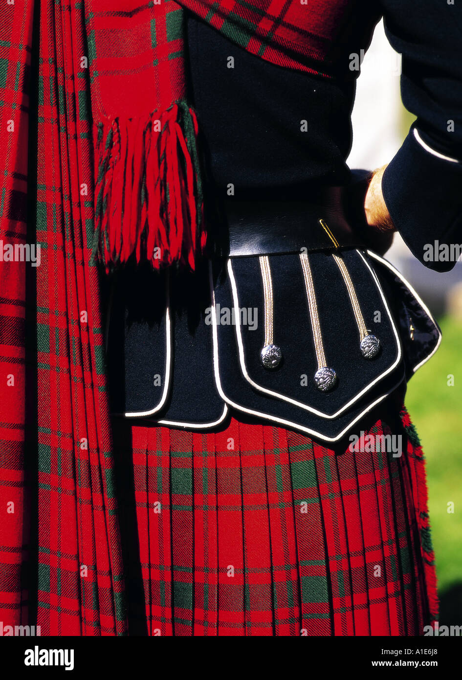 Macdonald tartan falda en Escocia Foto de stock