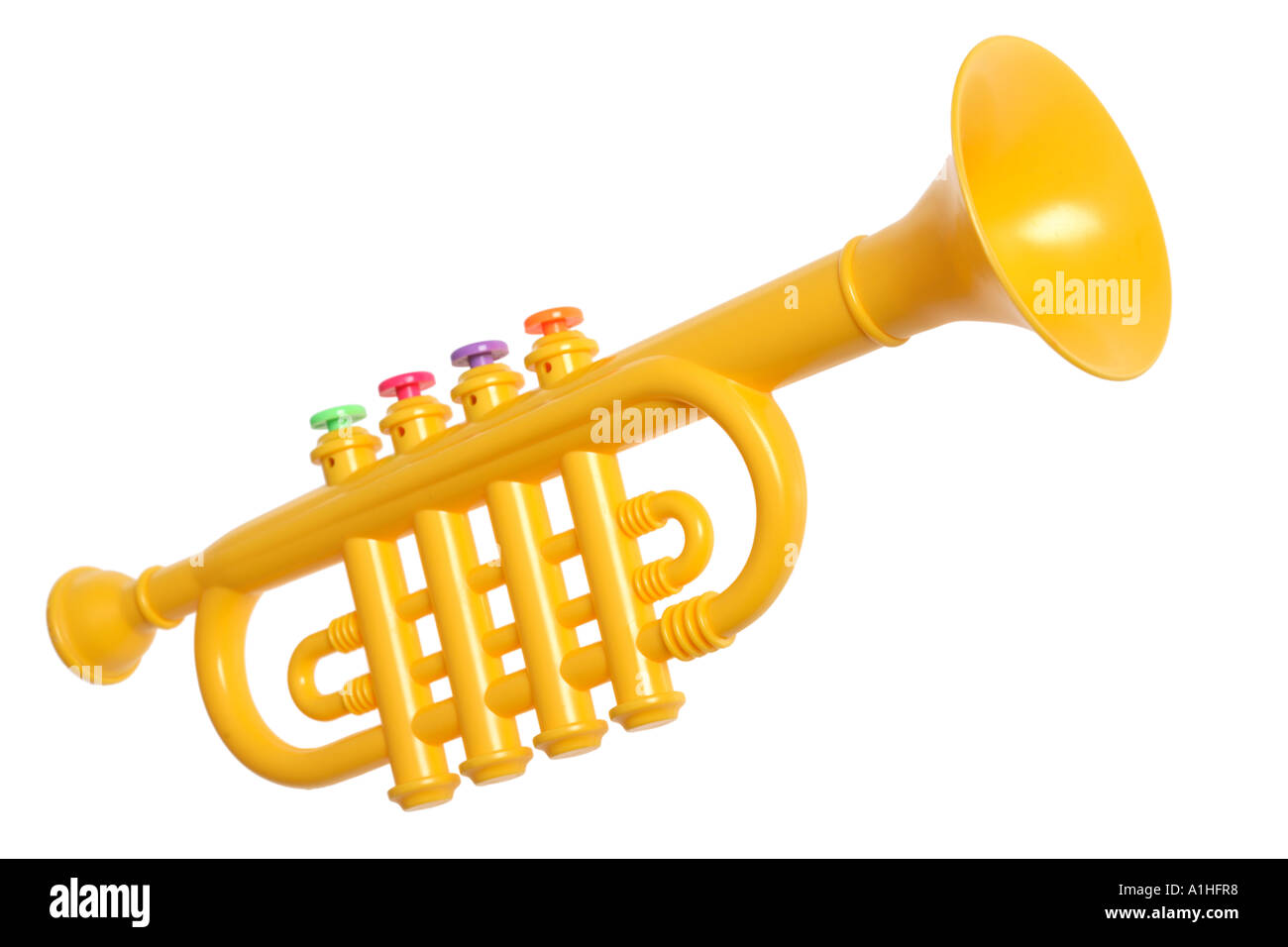 Trompeta De Juguete Para Los Niños Aislados Sobre Fondo Blanco